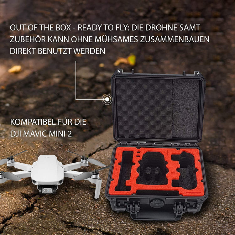 MC-CASES® Kompakt Koffer für DJI Mini 2 und Zubehör – Für Flymore Kombo