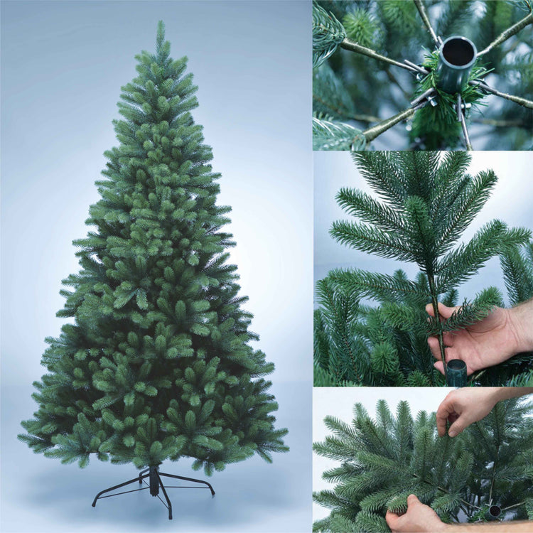 SCHAUMEX Künstlicher Weihnachtsbaum aus 100% Premium Spritzguss - Höhe: 210cm ohne LED Beleuchtung ( PE-BO210 )