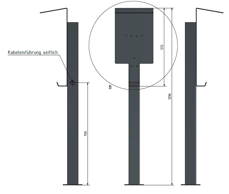 Ladesäule passend für Mercedes Benz ECE Wallbox mit Dach | Ständer | Standfuß | Stele | Base