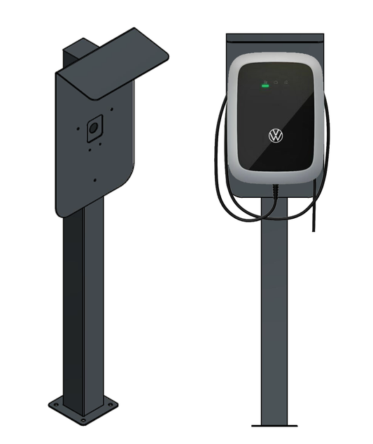 Ladesäule passend für ELLI (VW) Audi, Skoda Wallbox  mit Dach | Ständer | Standfuß | Stele
